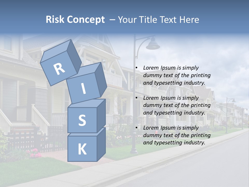A Row Of Houses With A Street Light In Front Of Them PowerPoint Template