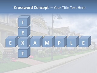 A Row Of Houses With A Street Light In Front Of Them PowerPoint Template
