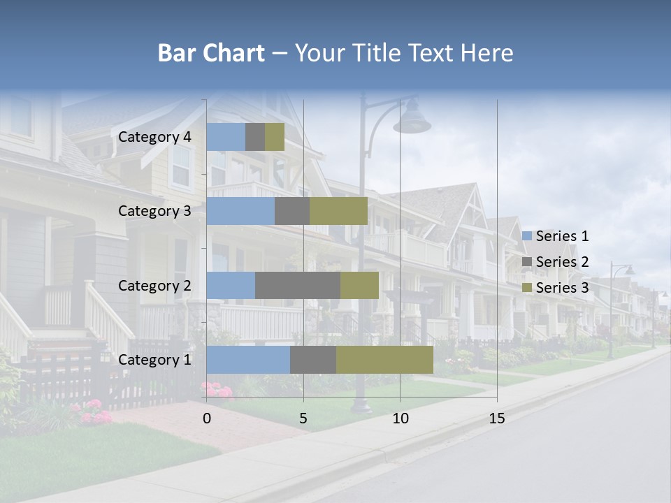 A Row Of Houses With A Street Light In Front Of Them PowerPoint Template