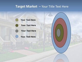 A Row Of Houses With A Street Light In Front Of Them PowerPoint Template
