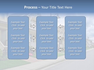 A Row Of Houses With A Street Light In Front Of Them PowerPoint Template