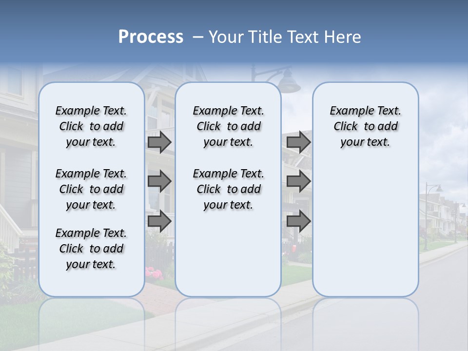 A Row Of Houses With A Street Light In Front Of Them PowerPoint Template