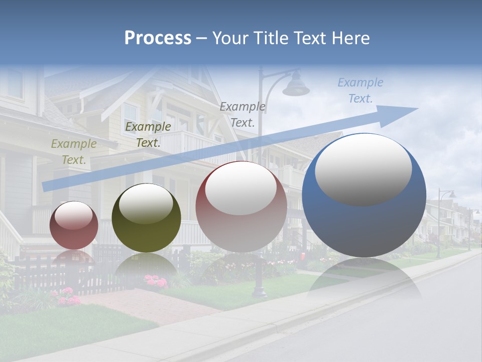 A Row Of Houses With A Street Light In Front Of Them PowerPoint Template