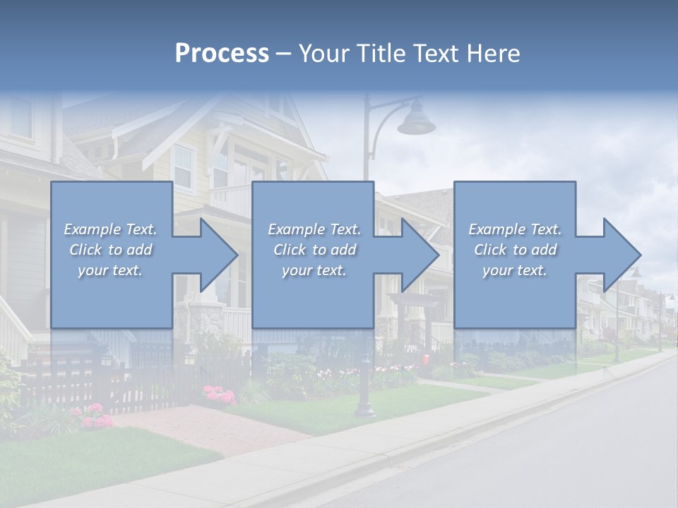A Row Of Houses With A Street Light In Front Of Them PowerPoint Template