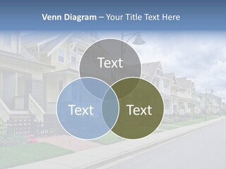 A Row Of Houses With A Street Light In Front Of Them PowerPoint Template
