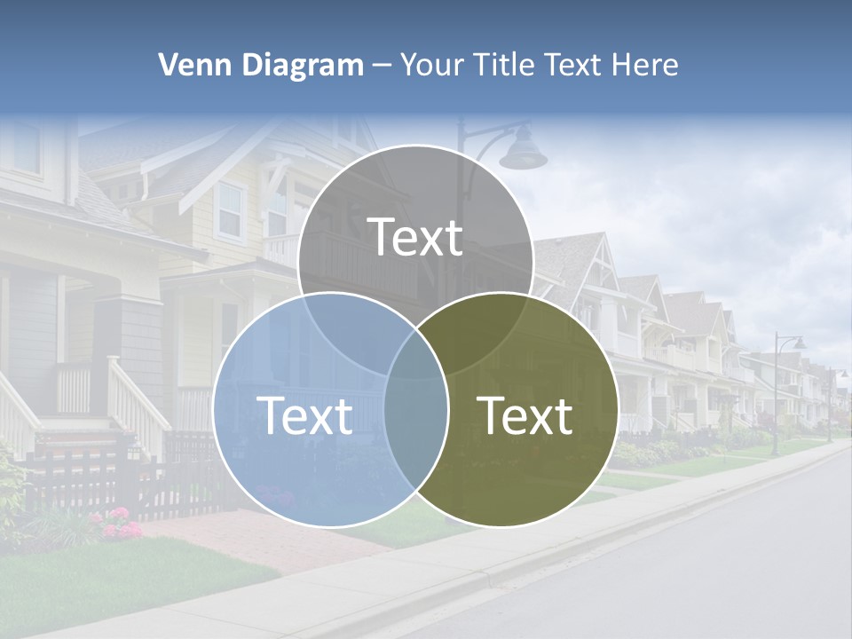 A Row Of Houses With A Street Light In Front Of Them PowerPoint Template