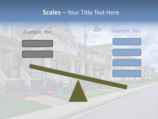 A Row Of Houses With A Street Light In Front Of Them PowerPoint Template