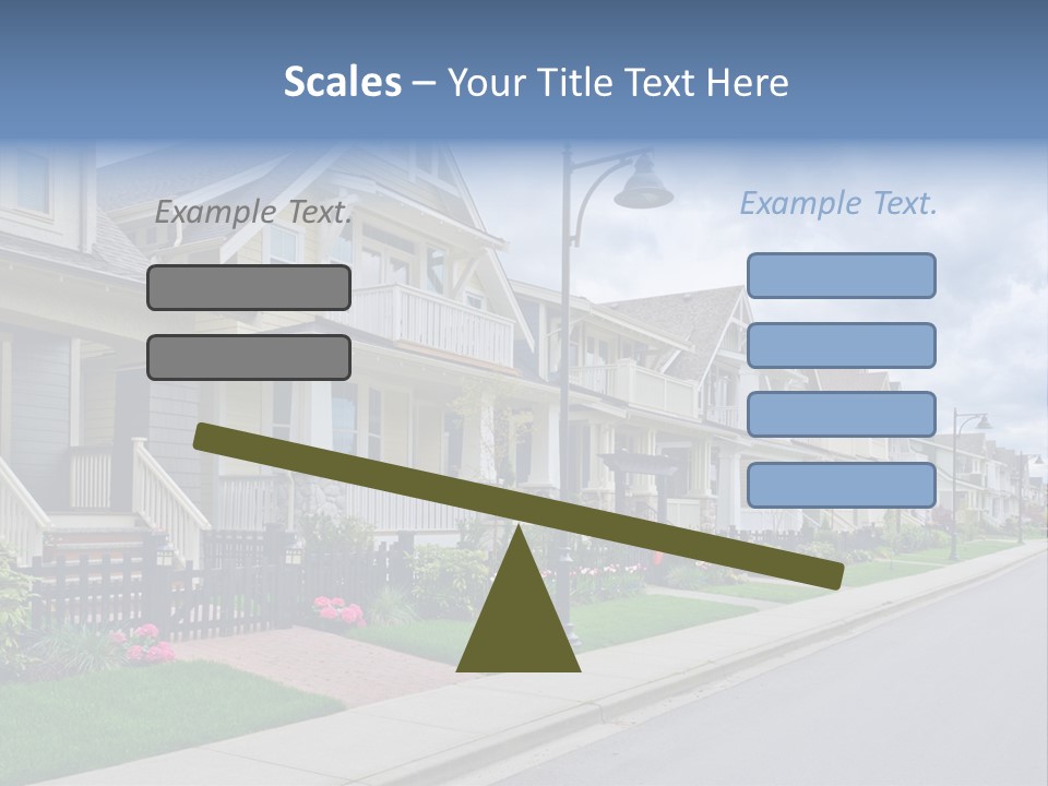 A Row Of Houses With A Street Light In Front Of Them PowerPoint Template