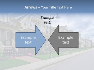 A Row Of Houses With A Street Light In Front Of Them PowerPoint Template