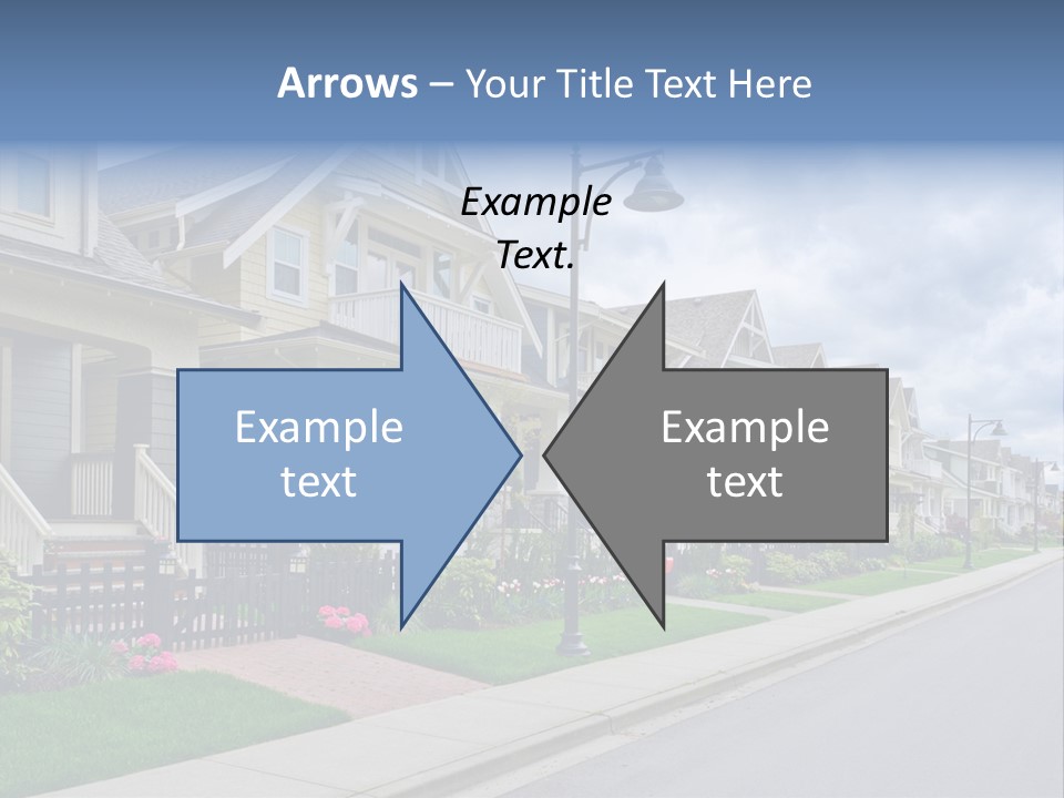 A Row Of Houses With A Street Light In Front Of Them PowerPoint Template