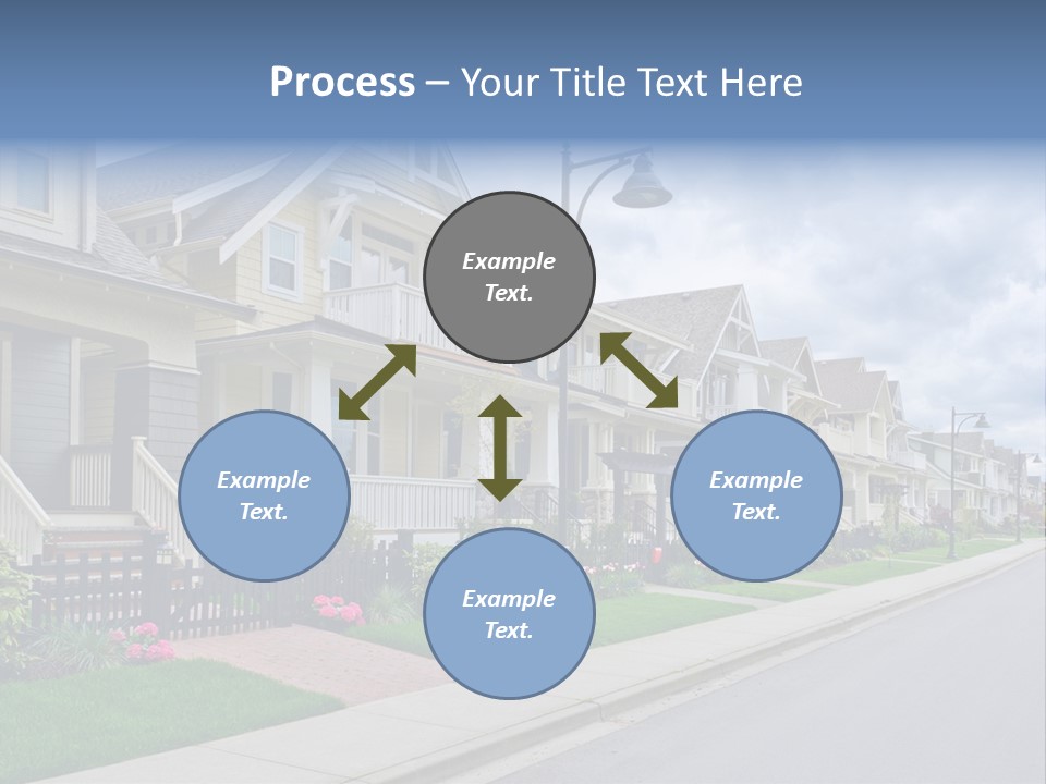 A Row Of Houses With A Street Light In Front Of Them PowerPoint Template