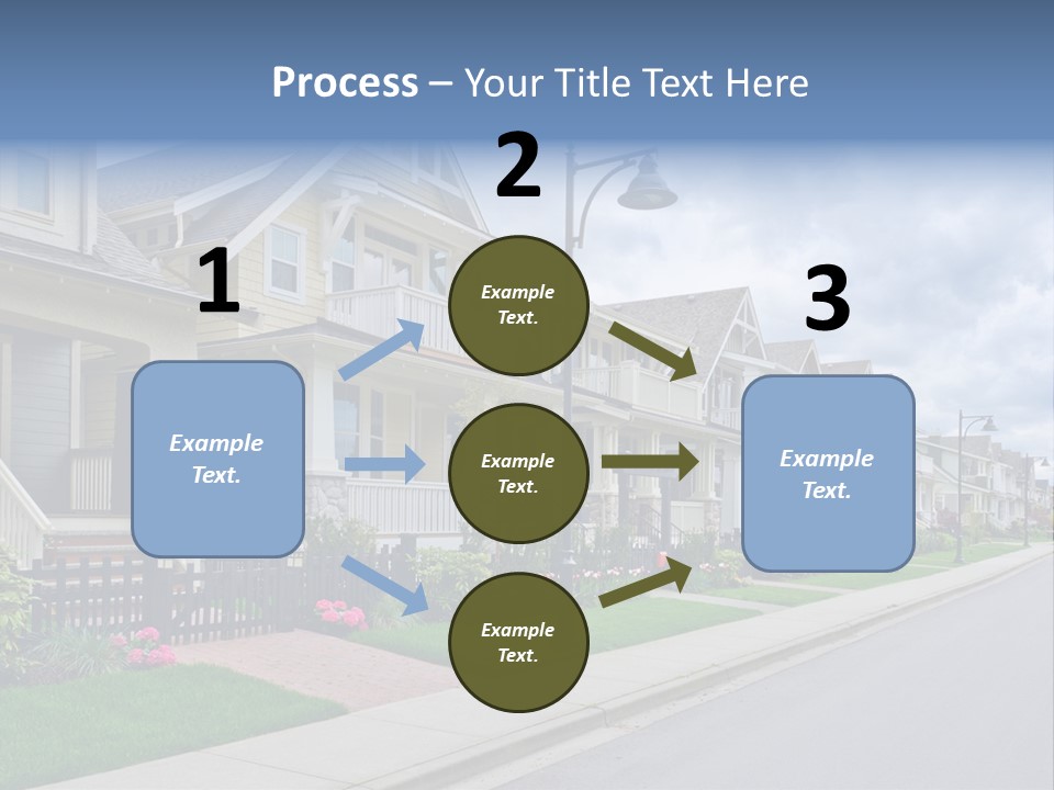 A Row Of Houses With A Street Light In Front Of Them PowerPoint Template