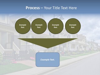 A Row Of Houses With A Street Light In Front Of Them PowerPoint Template