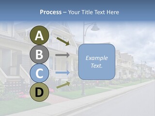 A Row Of Houses With A Street Light In Front Of Them PowerPoint Template