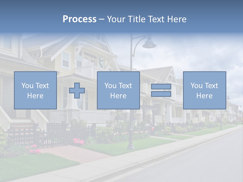 A Row Of Houses With A Street Light In Front Of Them PowerPoint Template