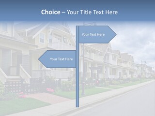 A Row Of Houses With A Street Light In Front Of Them PowerPoint Template