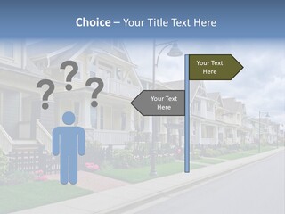A Row Of Houses With A Street Light In Front Of Them PowerPoint Template