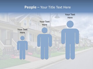 A Row Of Houses With A Street Light In Front Of Them PowerPoint Template