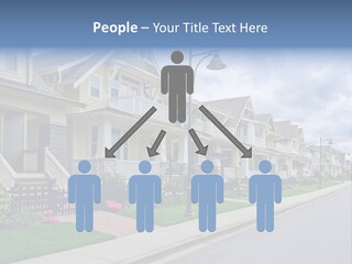 A Row Of Houses With A Street Light In Front Of Them PowerPoint Template