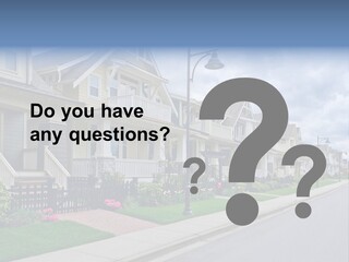 A Row Of Houses With A Street Light In Front Of Them PowerPoint Template