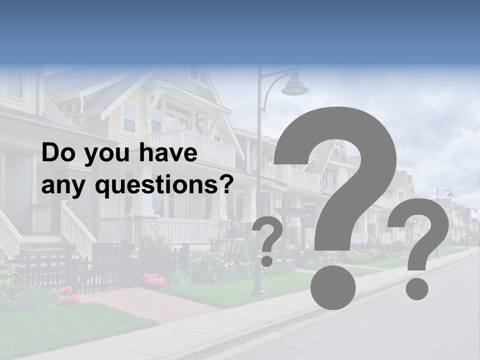 A Row Of Houses With A Street Light In Front Of Them PowerPoint Template