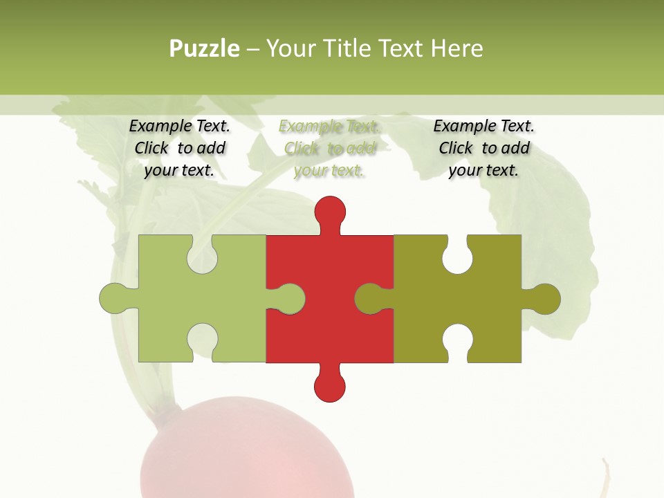 A Radish With Green Leaves On A White Background PowerPoint Template