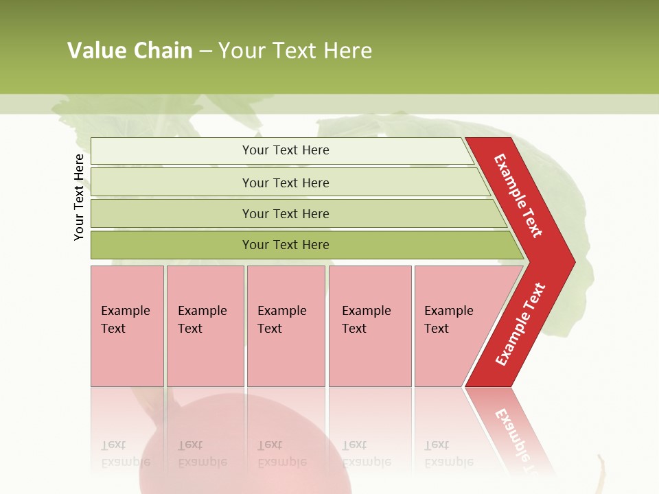A Radish With Green Leaves On A White Background PowerPoint Template