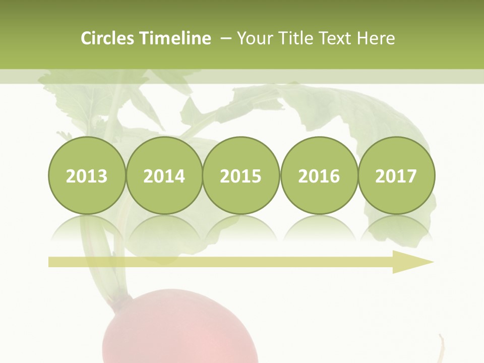 A Radish With Green Leaves On A White Background PowerPoint Template