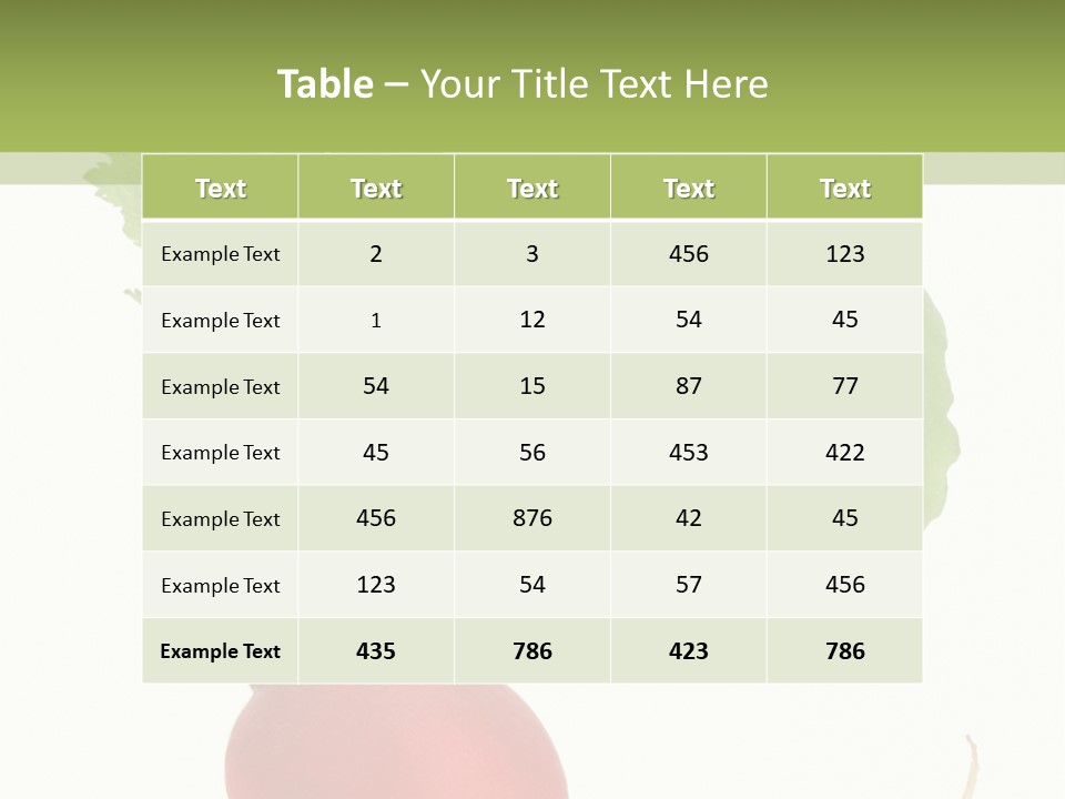 A Radish With Green Leaves On A White Background PowerPoint Template