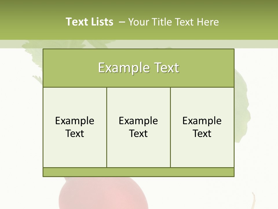 A Radish With Green Leaves On A White Background PowerPoint Template