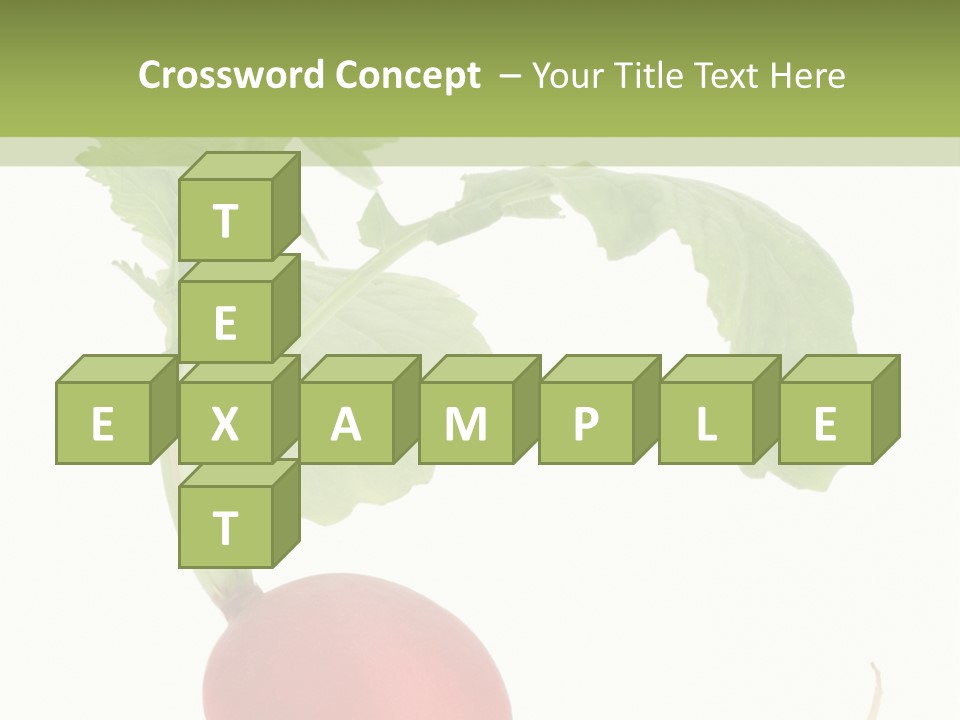 A Radish With Green Leaves On A White Background PowerPoint Template