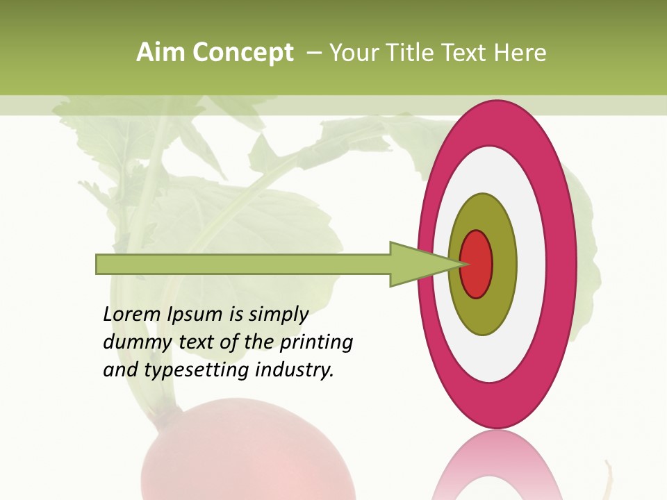 A Radish With Green Leaves On A White Background PowerPoint Template