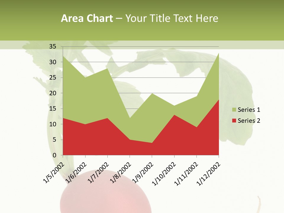 A Radish With Green Leaves On A White Background PowerPoint Template