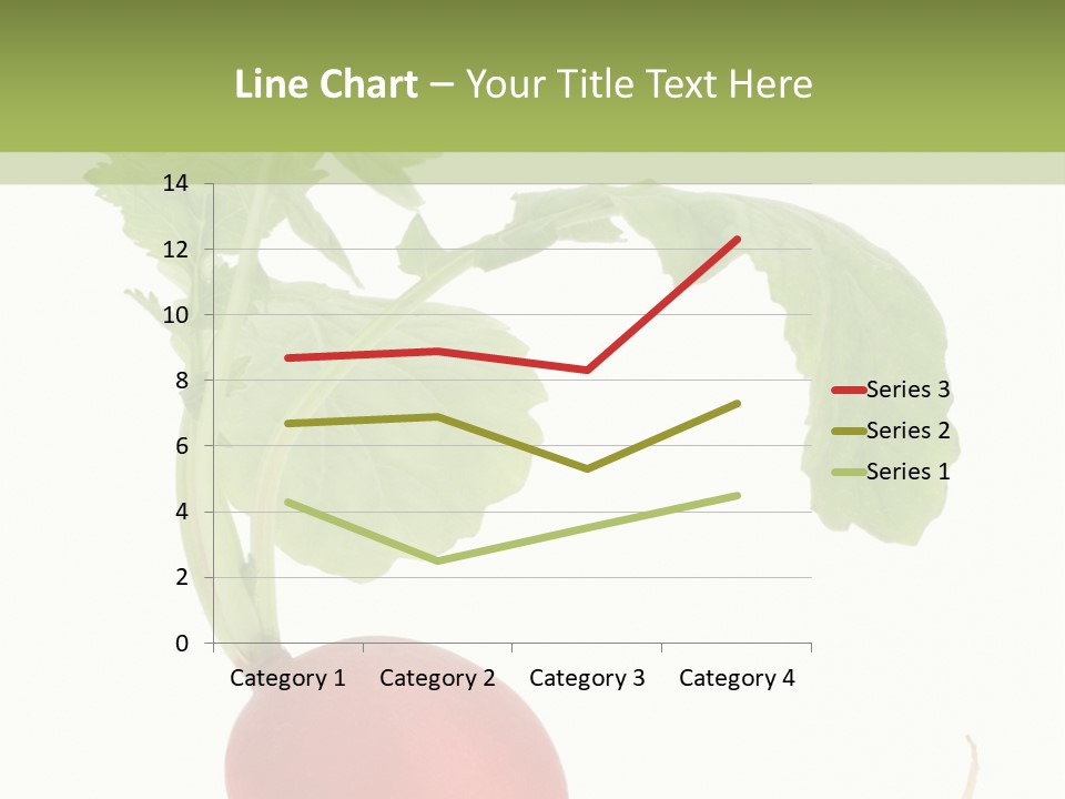 A Radish With Green Leaves On A White Background PowerPoint Template