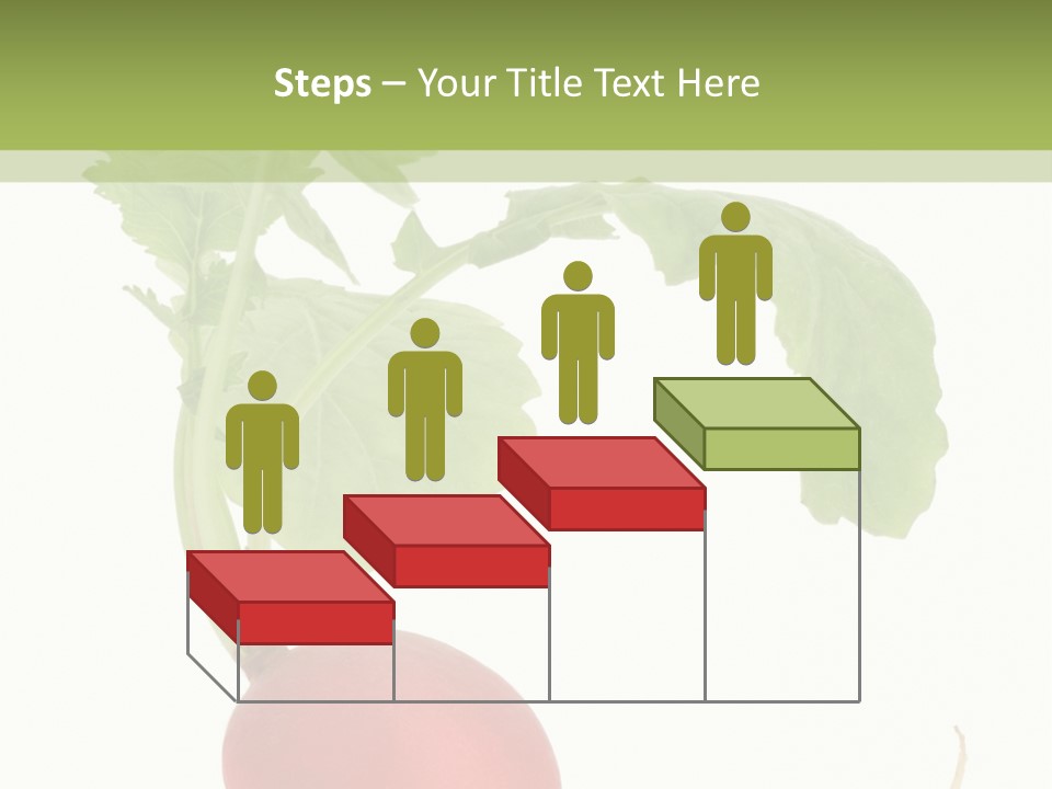 A Radish With Green Leaves On A White Background PowerPoint Template