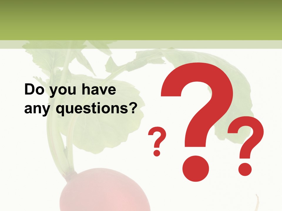 A Radish With Green Leaves On A White Background PowerPoint Template