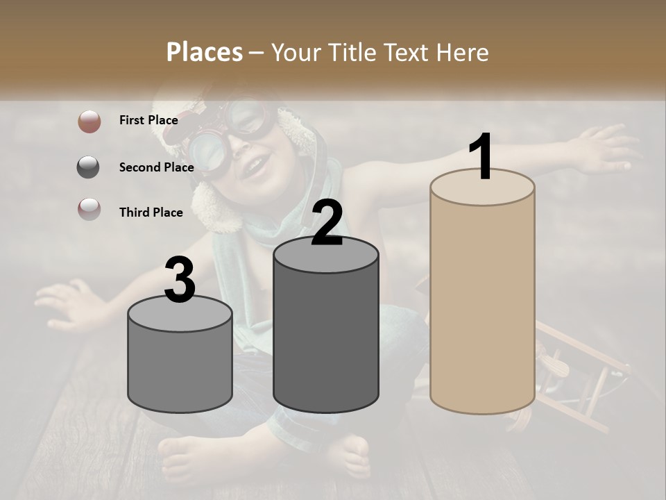 A Young Boy In A Hat And Scarf Sitting On A Wooden Floor PowerPoint Template