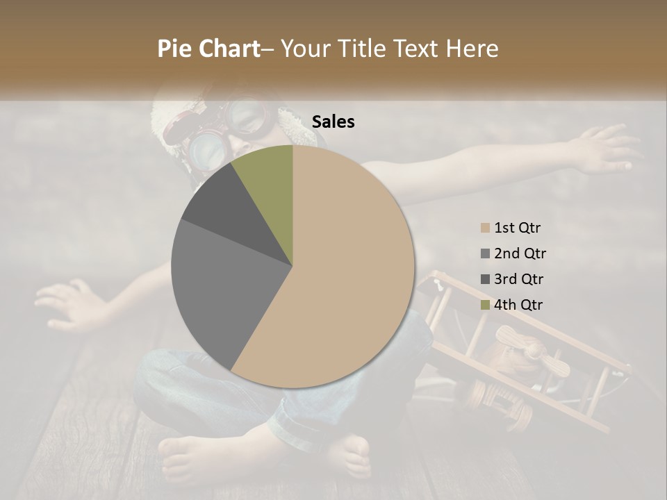 A Young Boy In A Hat And Scarf Sitting On A Wooden Floor PowerPoint Template