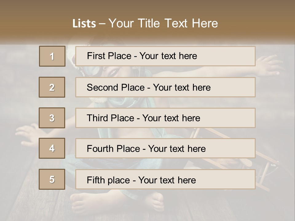 A Young Boy In A Hat And Scarf Sitting On A Wooden Floor PowerPoint Template
