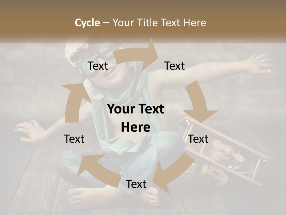 A Young Boy In A Hat And Scarf Sitting On A Wooden Floor PowerPoint Template