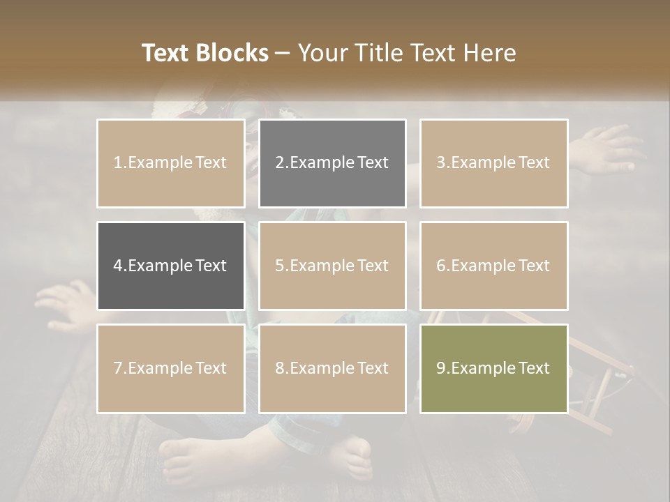 A Young Boy In A Hat And Scarf Sitting On A Wooden Floor PowerPoint Template