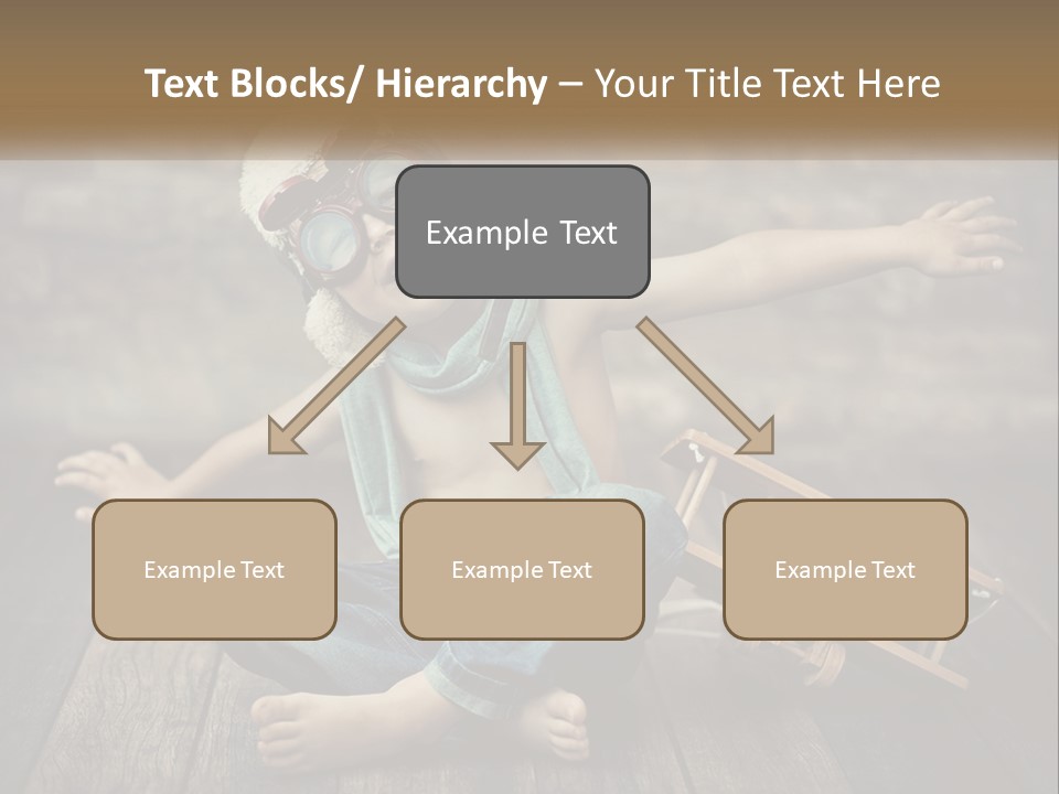 A Young Boy In A Hat And Scarf Sitting On A Wooden Floor PowerPoint Template