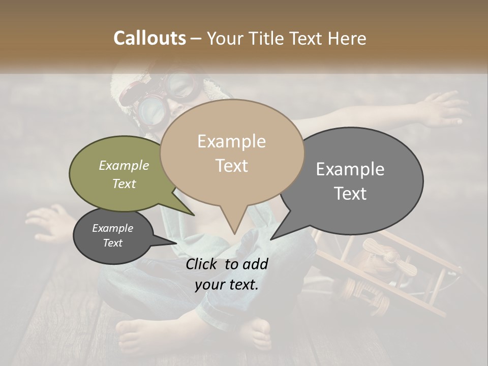 A Young Boy In A Hat And Scarf Sitting On A Wooden Floor PowerPoint Template