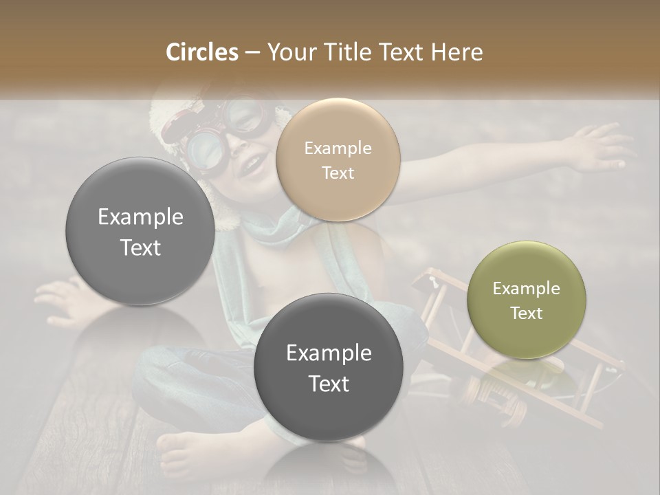 A Young Boy In A Hat And Scarf Sitting On A Wooden Floor PowerPoint Template