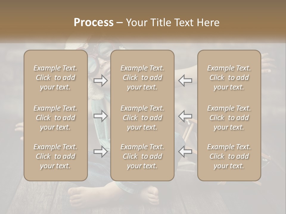 A Young Boy In A Hat And Scarf Sitting On A Wooden Floor PowerPoint Template