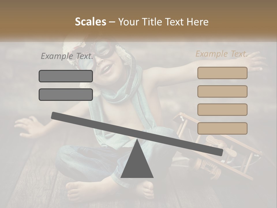 A Young Boy In A Hat And Scarf Sitting On A Wooden Floor PowerPoint Template