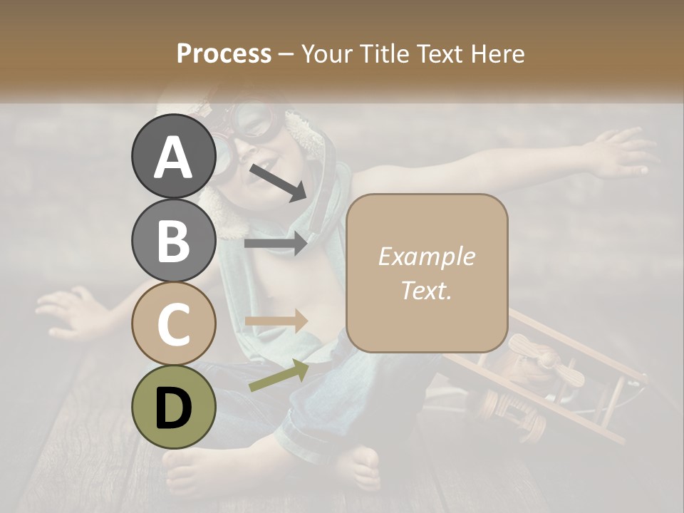 A Young Boy In A Hat And Scarf Sitting On A Wooden Floor PowerPoint Template