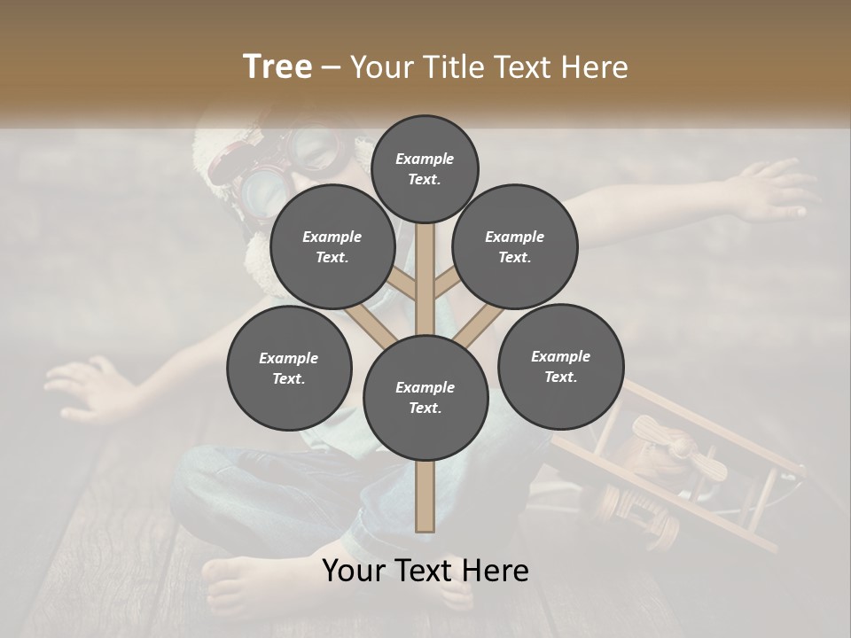 A Young Boy In A Hat And Scarf Sitting On A Wooden Floor PowerPoint Template