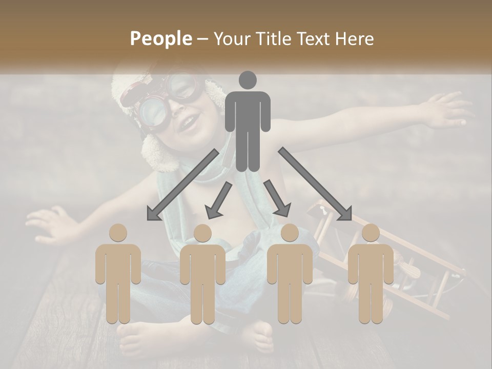 A Young Boy In A Hat And Scarf Sitting On A Wooden Floor PowerPoint Template