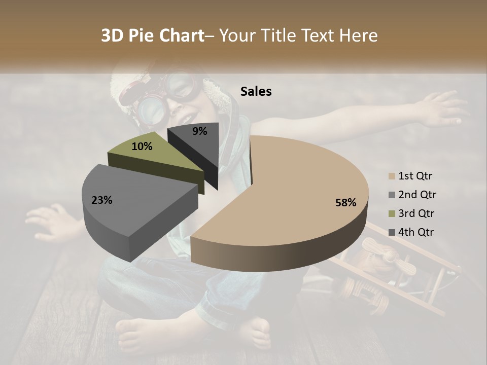 A Young Boy In A Hat And Scarf Sitting On A Wooden Floor PowerPoint Template